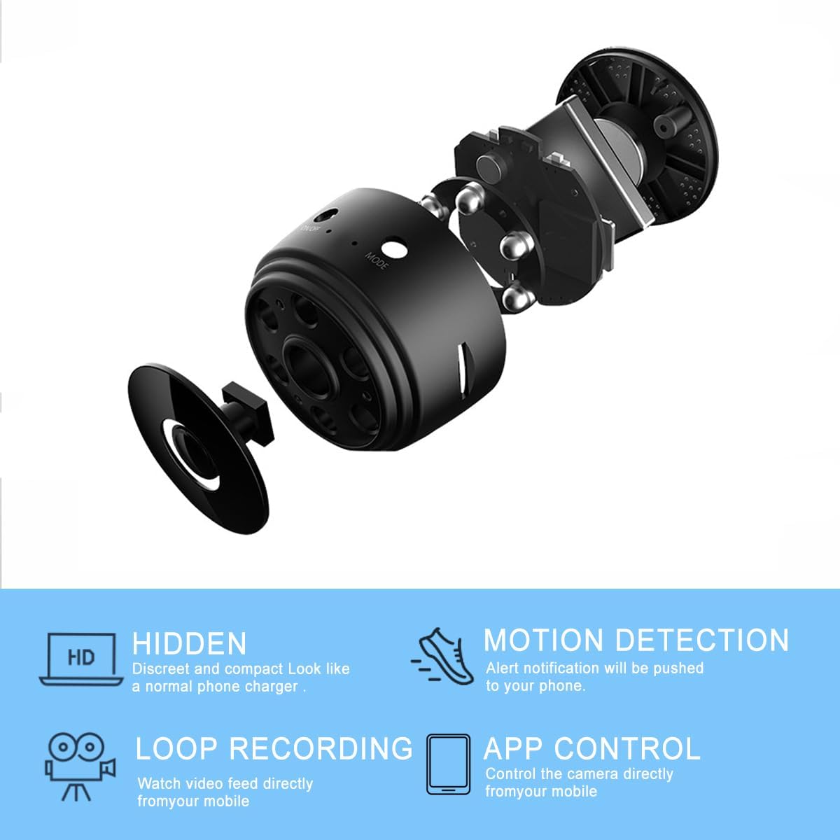 Mini WiFi Security Camera – 1080P HD IR Night Vision Baby Monitor