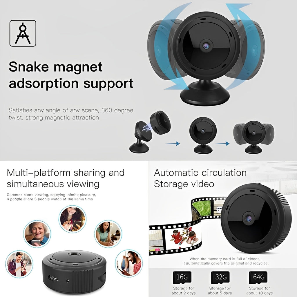 Mini WiFi Security Camera – 1080P HD IR Night Vision Baby Monitor