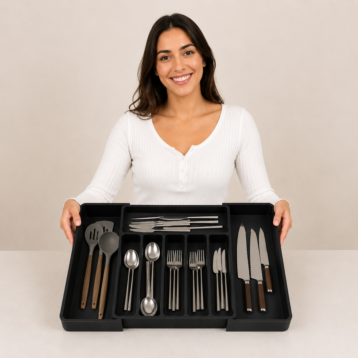 Expandable Kitchen Cutlery Drawer Organizer