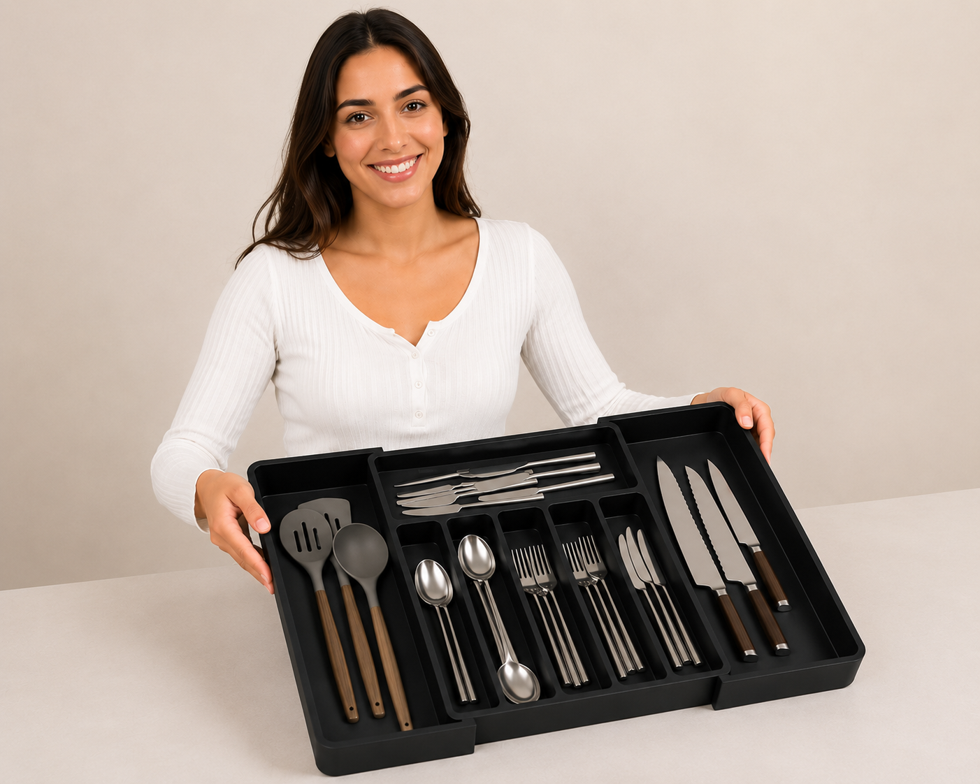Expandable Kitchen Cutlery Drawer Organizer