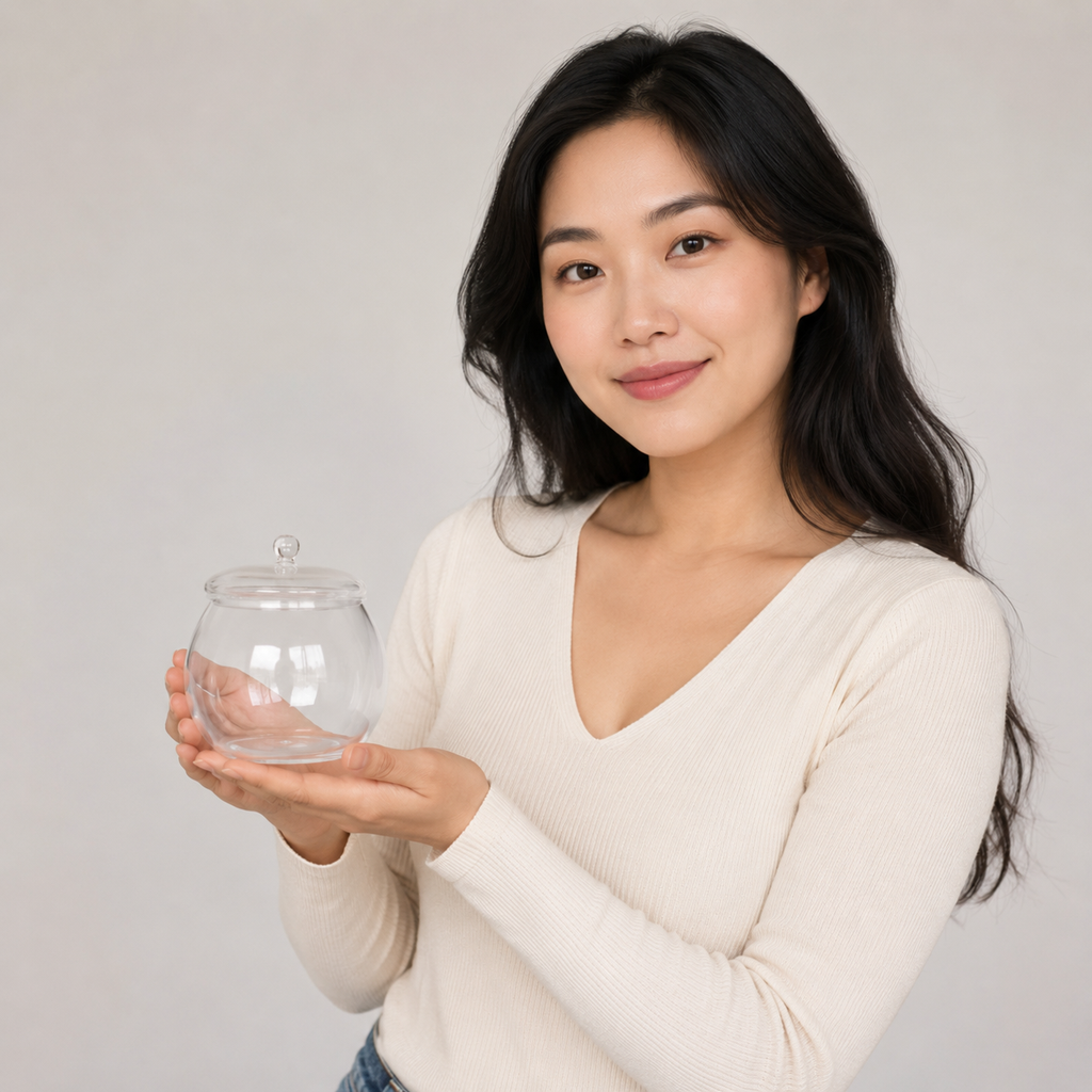 Clear Glass Storage Jar with Lid
