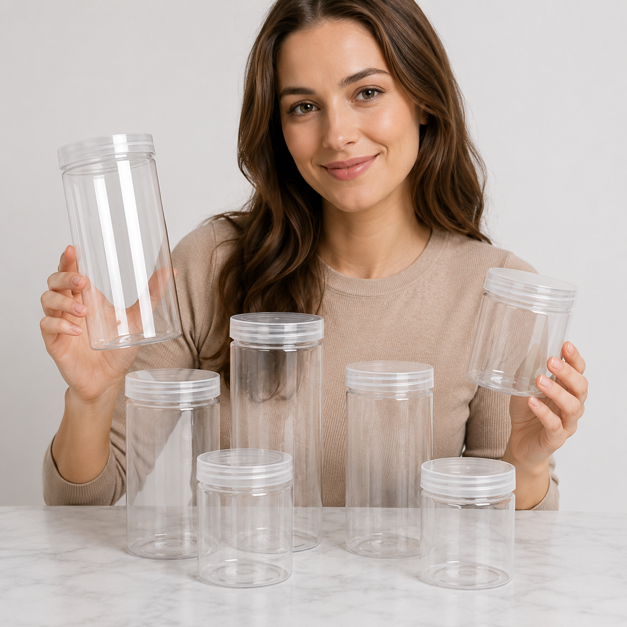 Acrylic Clear Storage Jar Set